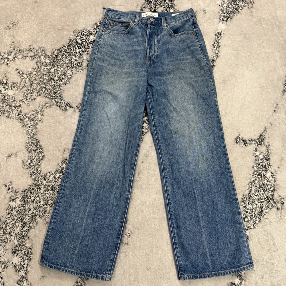 Aritzia Denim Forum Farrah High Rise Wide Leg Jeans Womens Size 28 Blue Denim